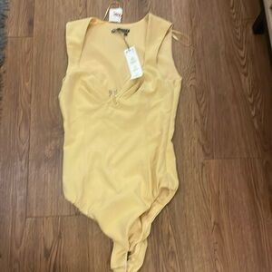 Zara XS Yellow Bodysuit
